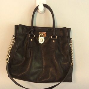 Michael Kors Black Bag, great condition,two handles, long strap & gold hardware.